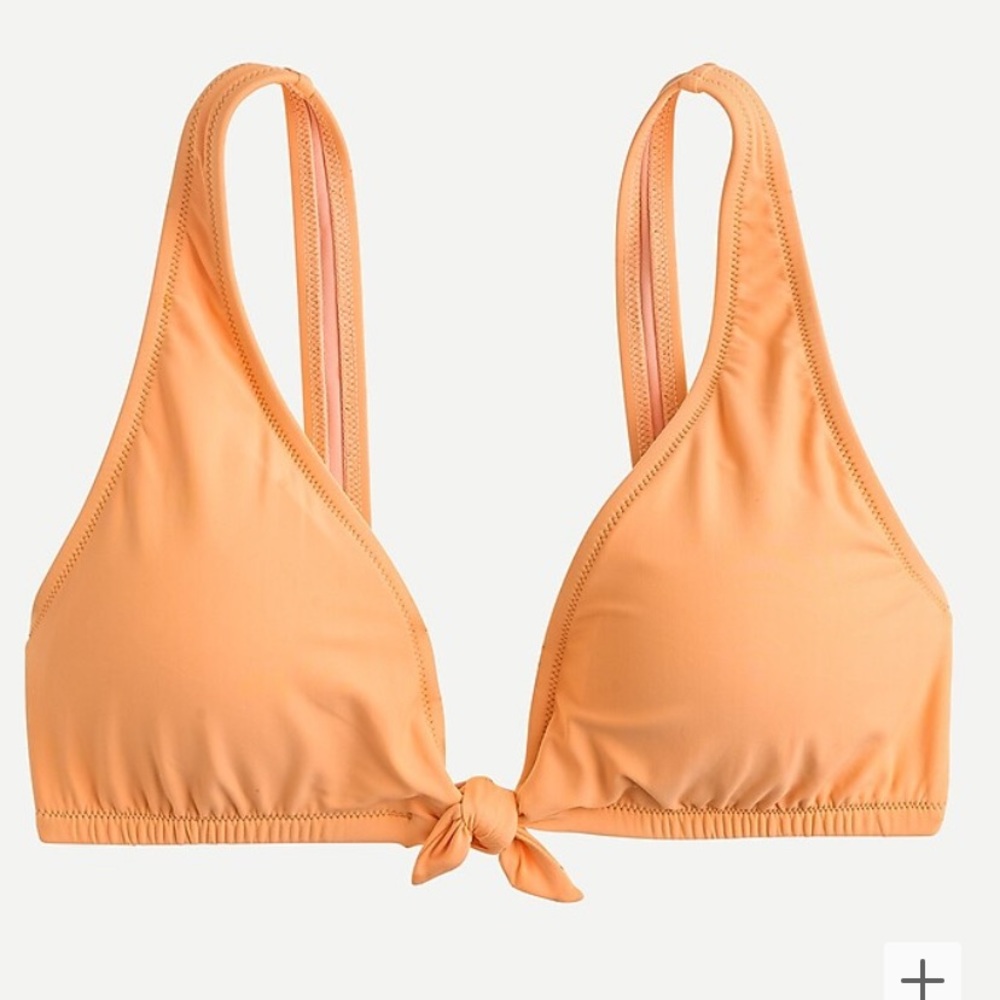 J. Crew tie front bikini top warm clementine orange size Medium